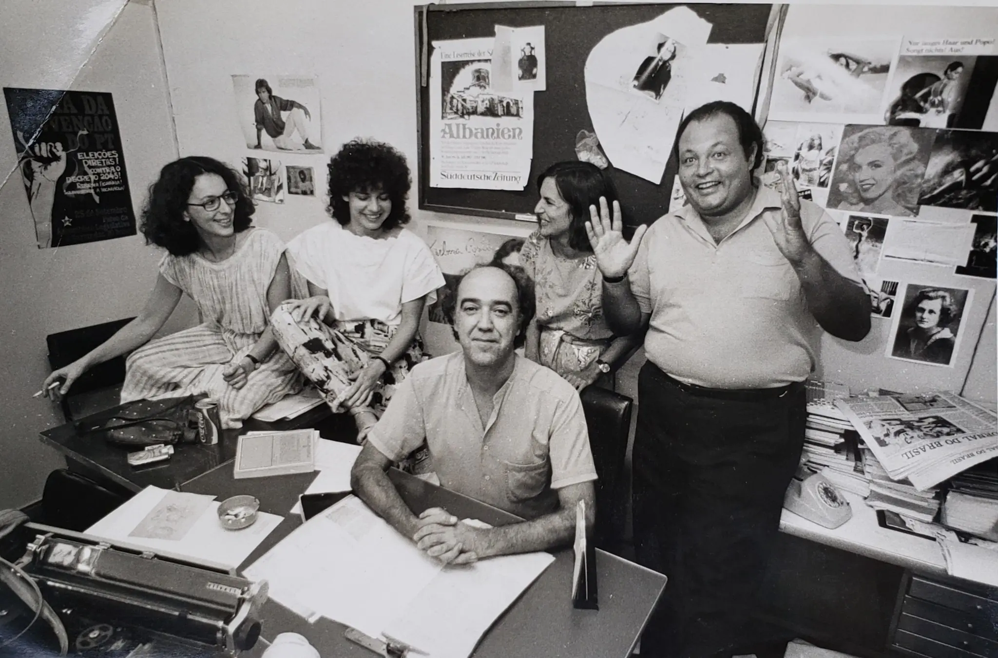 Geraldo Mayrink na redação da Isto É (1984)