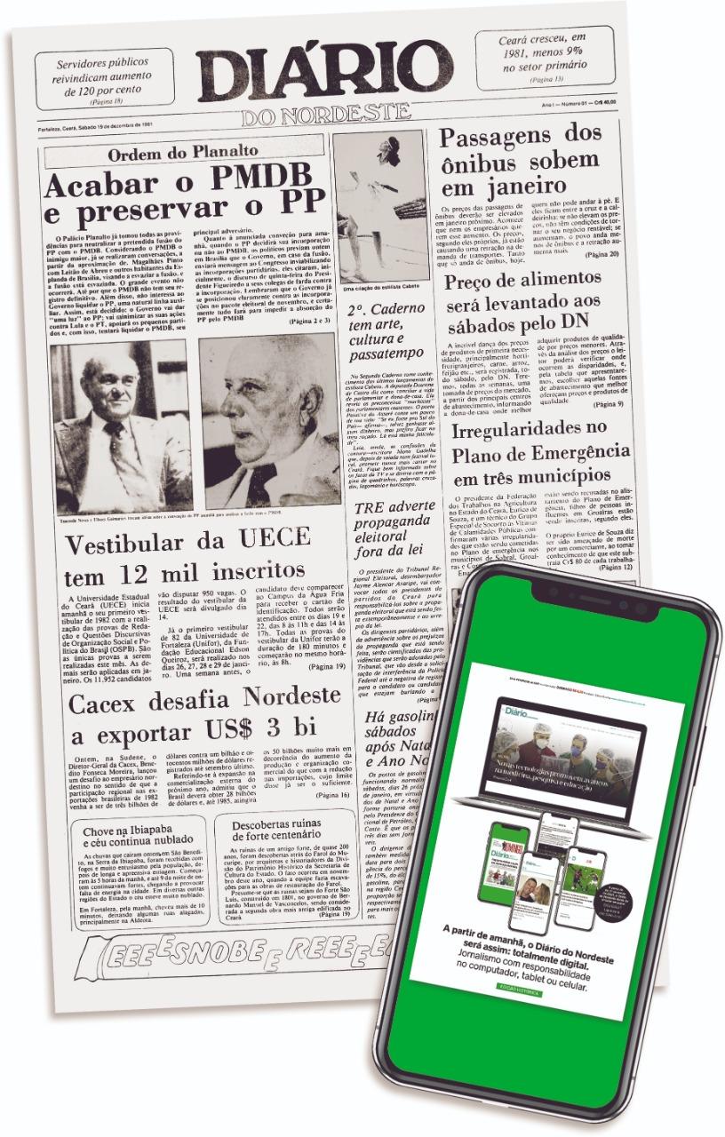 Primeira e penúltima capas do Diário do Nordeste