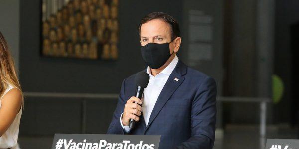 Governador de São Paulo João Doria em coletiva de impressa nesta quarta-feira 3 de março