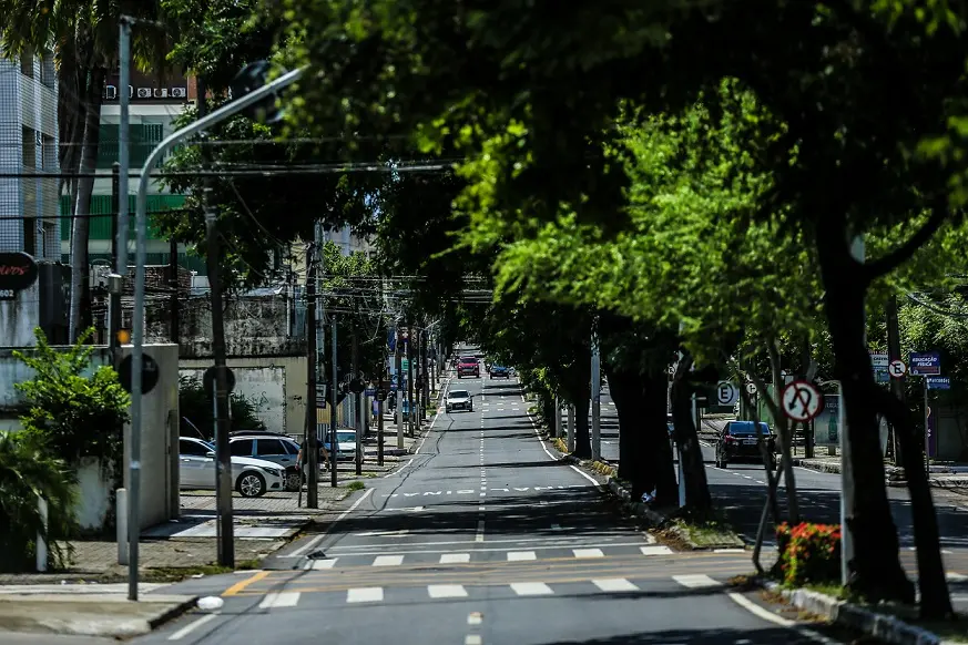 Avenida de Fortaleza em lockdown