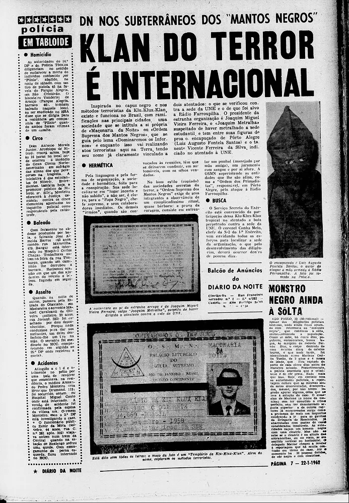 Reportagem datada de 22 de janeiro de 1962.  José Nogueira denunciou os atos hediondos da 