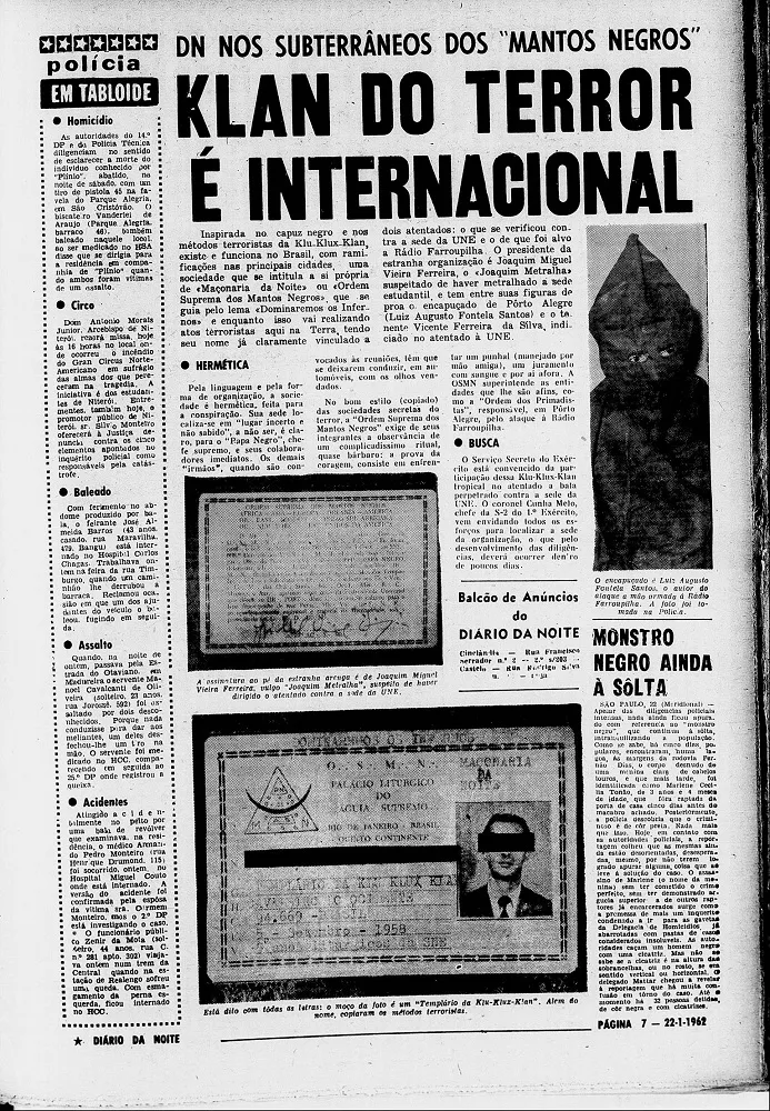 Reportagem datada de 22 de janeiro de 1962.  José Nogueira denunciou os atos hediondos da 