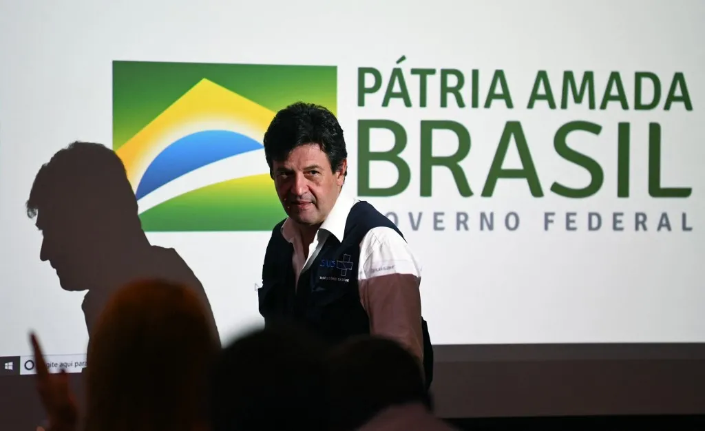 Mandetta durante uma das entrevistas coletivas que deu na condição de ministro da Saúde