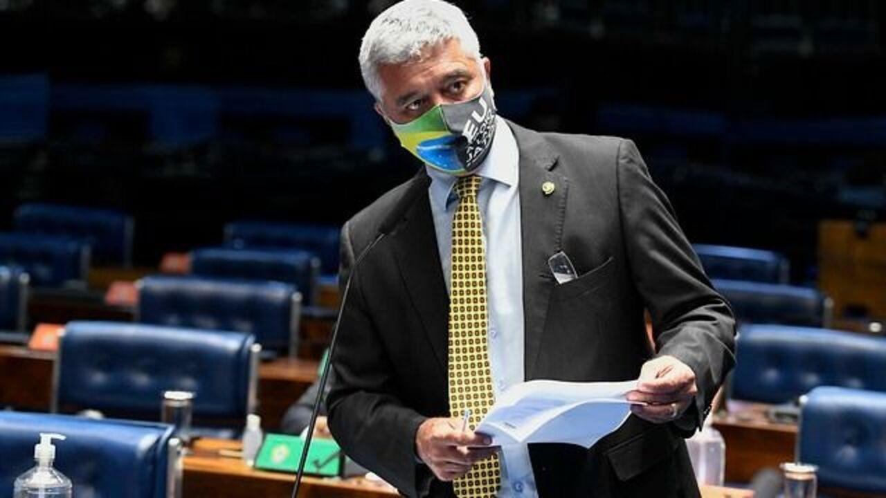 Senador Major Olímpio discursa no Senado Federal. O parlamentar morreu neta quinta-feira (18/03), vítima da Covid-19