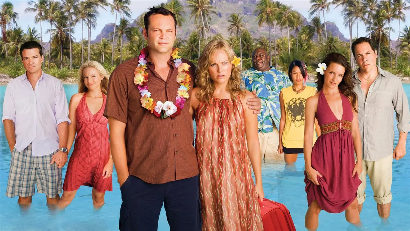 Vince Vaughn, Malin Akerman, Jason Bateman, Kristen bell, Faizon Love, Kristin Davis, Jon Favreau e Kali Hawk no filme Encontro de Casais.