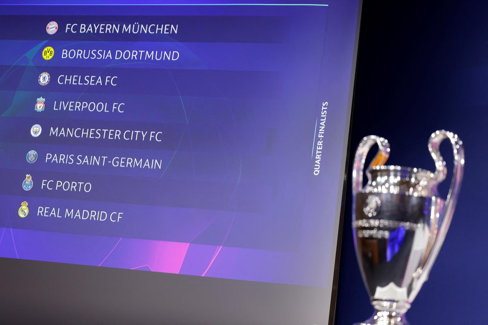 Confrontos das quartas da Champions League foram definidos em sorteio