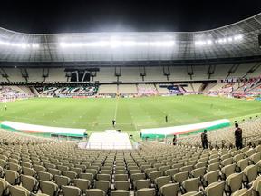 Foto panorâmica da  Arena Castelão por ocasião do último  Clássico-rei válido pela temporada 2020