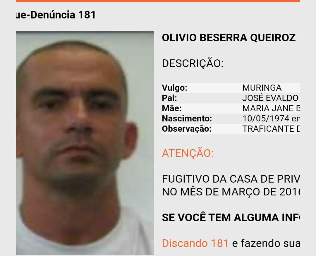 'Muringa' estava na lista dos Mais Procurados da Polícia do Ceará