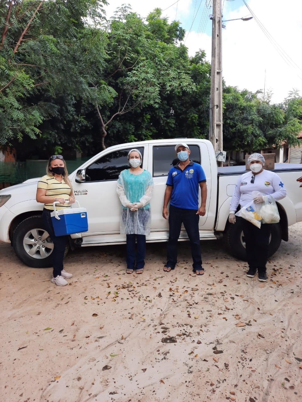 Uma das equipes de vacinação do município de Granja