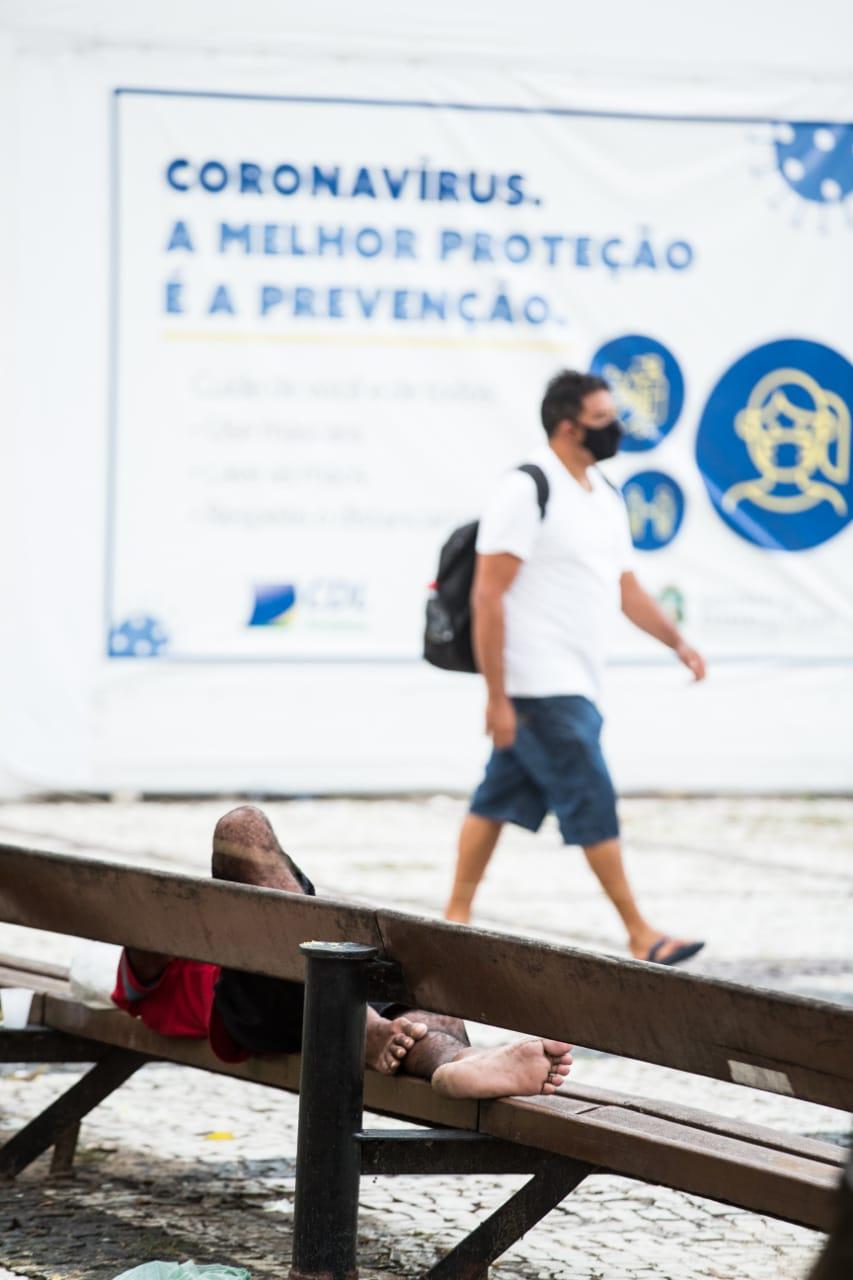 Pessoas em situação de rua no Centro de Fortaleza