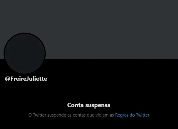 Twitter diz que conta violou diretrizes