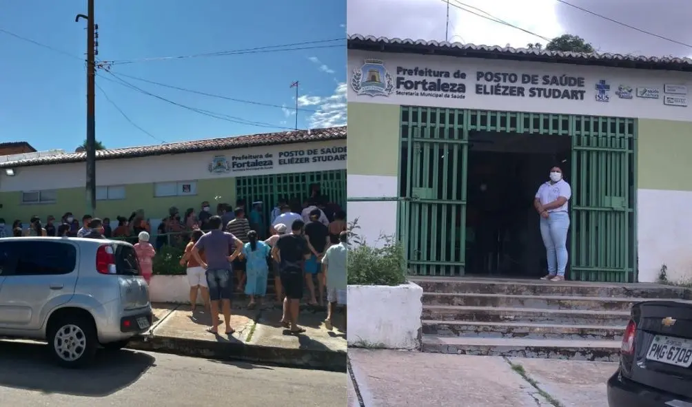 Fila em posto de saúde no Autran Nunes