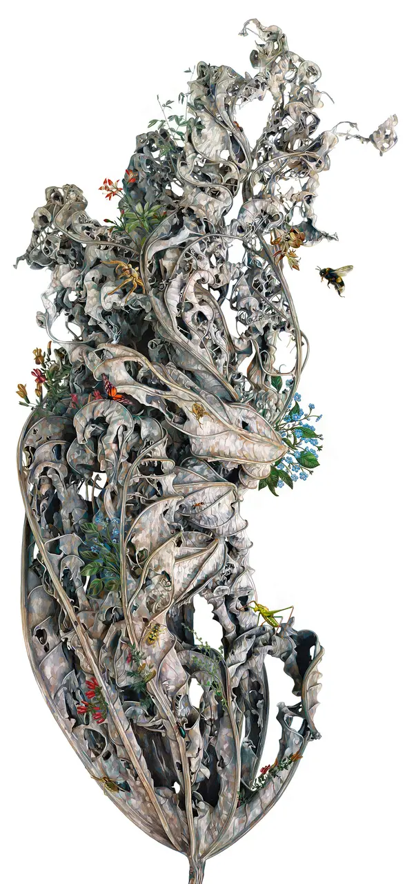 A folha seca de Torém atraiu o olhar do artista. Segundo a curadora Izabel Gurgel, os materiais podem vir da Amazônia brasileira (onde Sérgio Helle fez residência artística em 2018),  Jardim Botânico (RJ) e Parque do Cocó, em Fortaleza