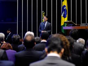 Cid Gomes discursa na Câmara dos Deputados, à época presidida por Eduardo Cunha