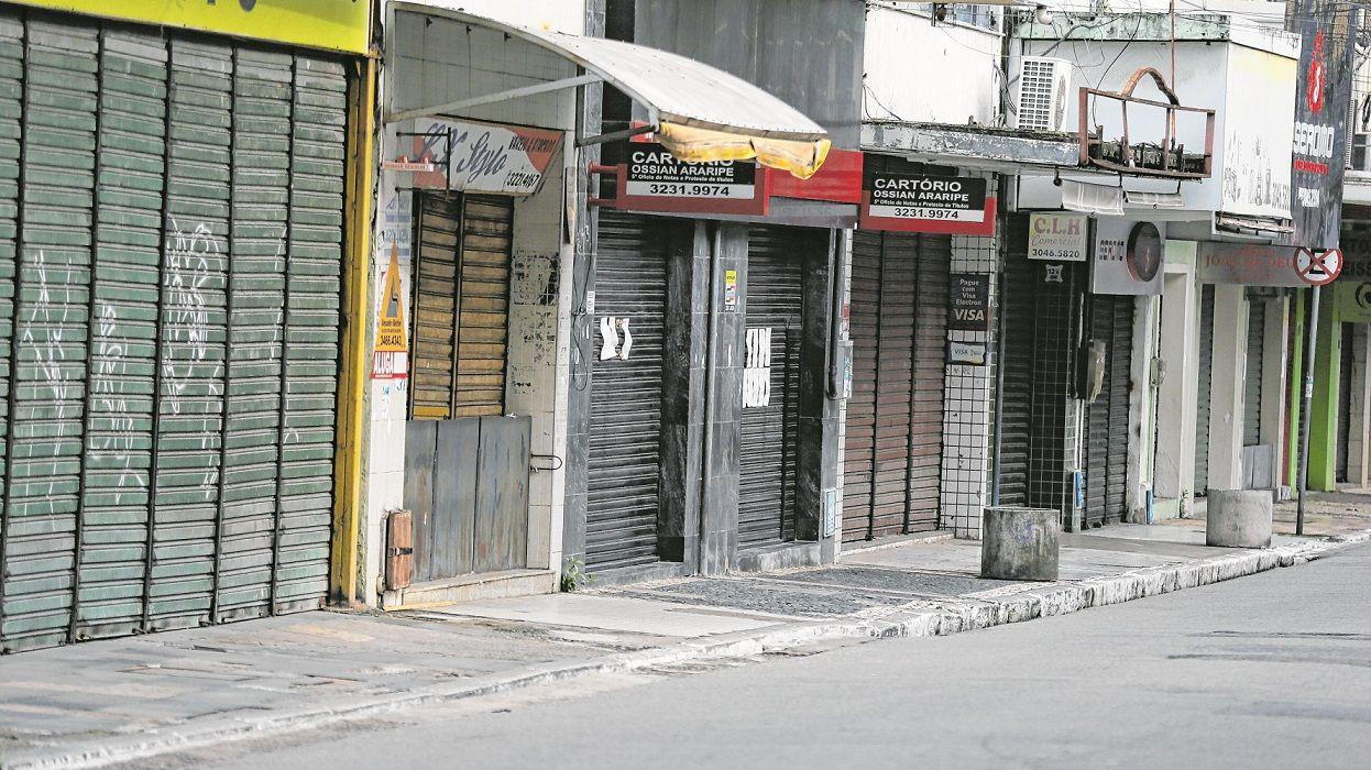 Rua do Centro de Fortaleza vazia