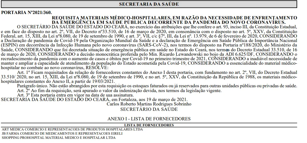 O que diz a solicitação