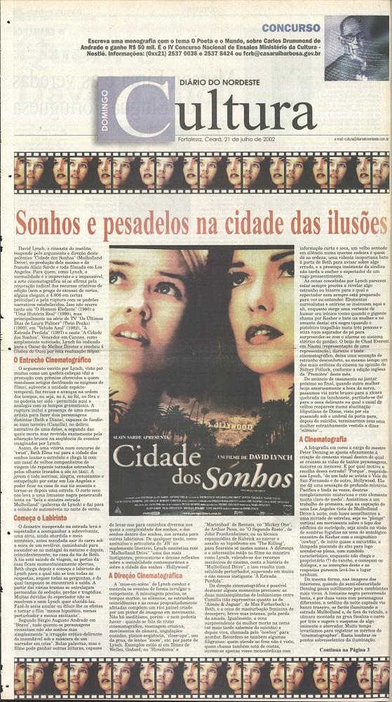 * Artigo originalmente publicado no dia 21 de julho de 2002, no suplemento Cultura do Diário do Nordeste.