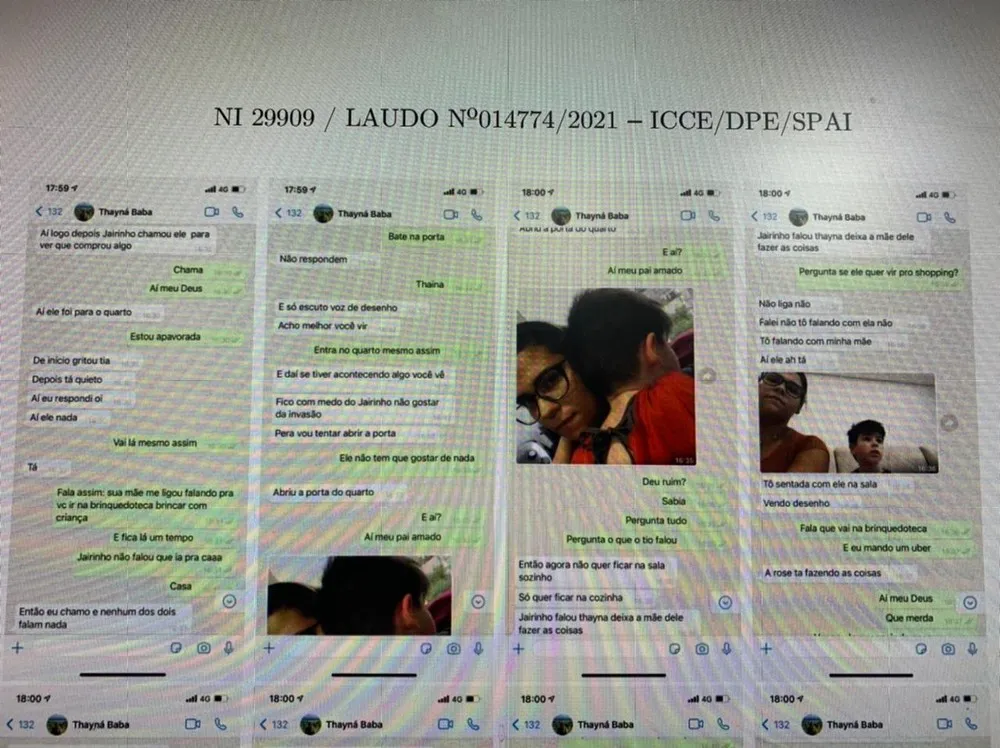Conversas de 12 de fevereiro entree Monique e Thayna, babá de Henry, mostram que a mãe sabia que o menino era agredido