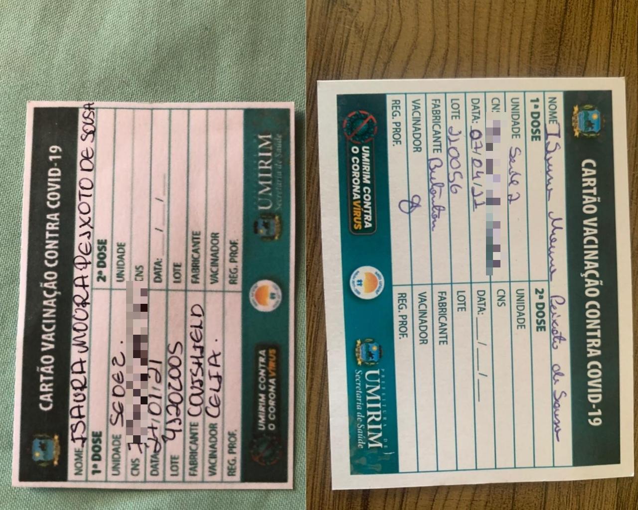 Cartão de vacinação contra a covid-19