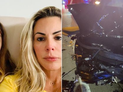 Joana Prado divulgou vídeo de veículo após acidente nos Estados Unidos. Ela também fez registro comentando ocorrido ao lado da filha.