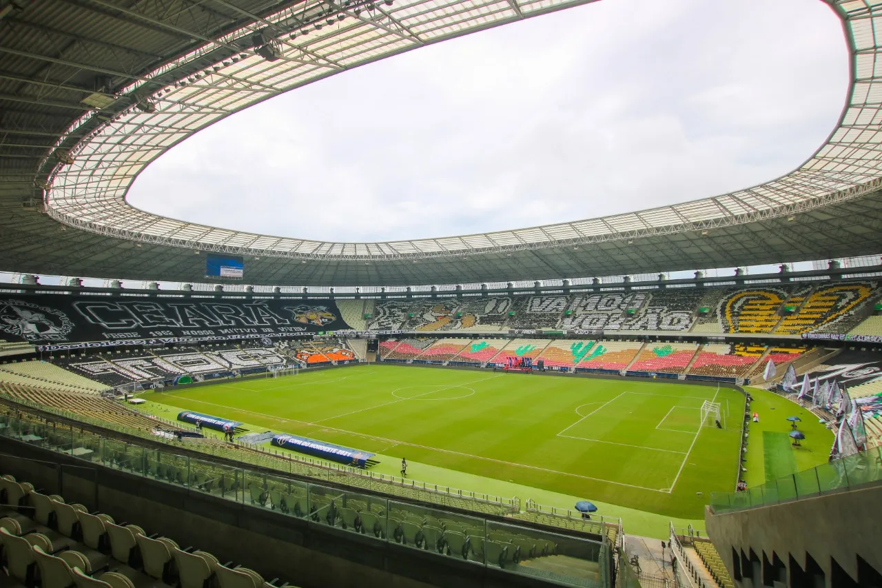 A Arena Castelão recebe os principais jogos do futebol cearense na temporada de 2021