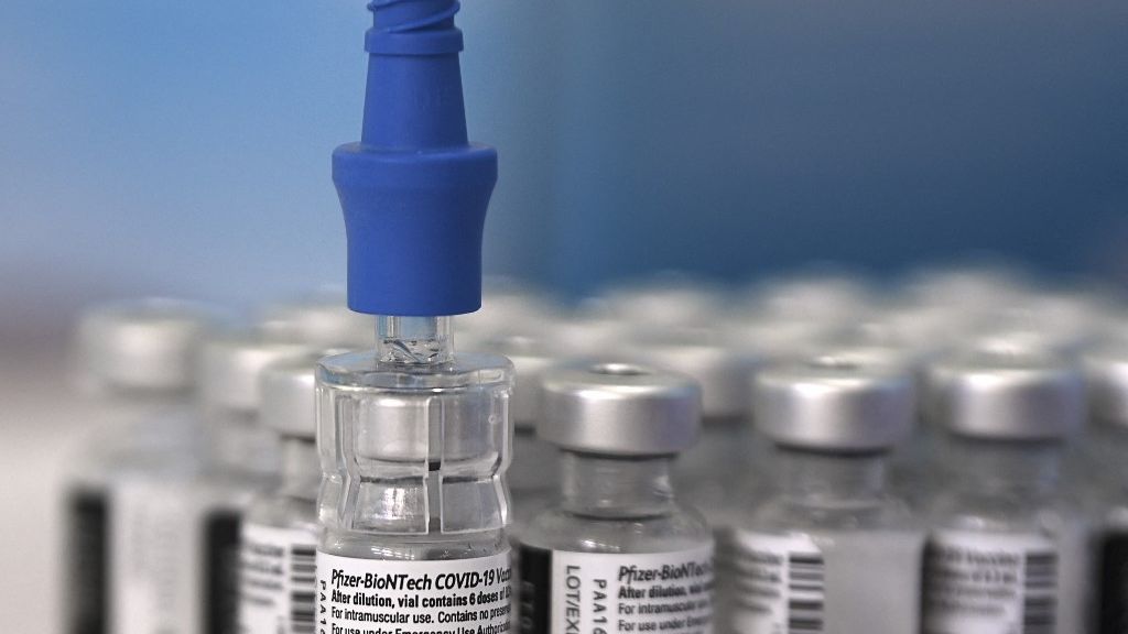 Frascos de vacina da Pfizer contra Covid-19