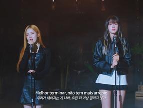 Print de vídeo das cantoras do grupo coreano STAYC fazendo cover de música de Gusttavo Lima