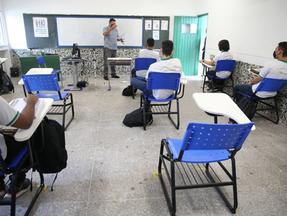 Escola em Fortaleza durante pandemia da Covid-19 em fevereiro de 2021