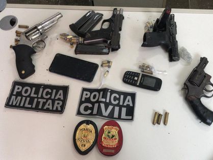 Armas apreendidas pela Polícia após tiroteio em Baturité