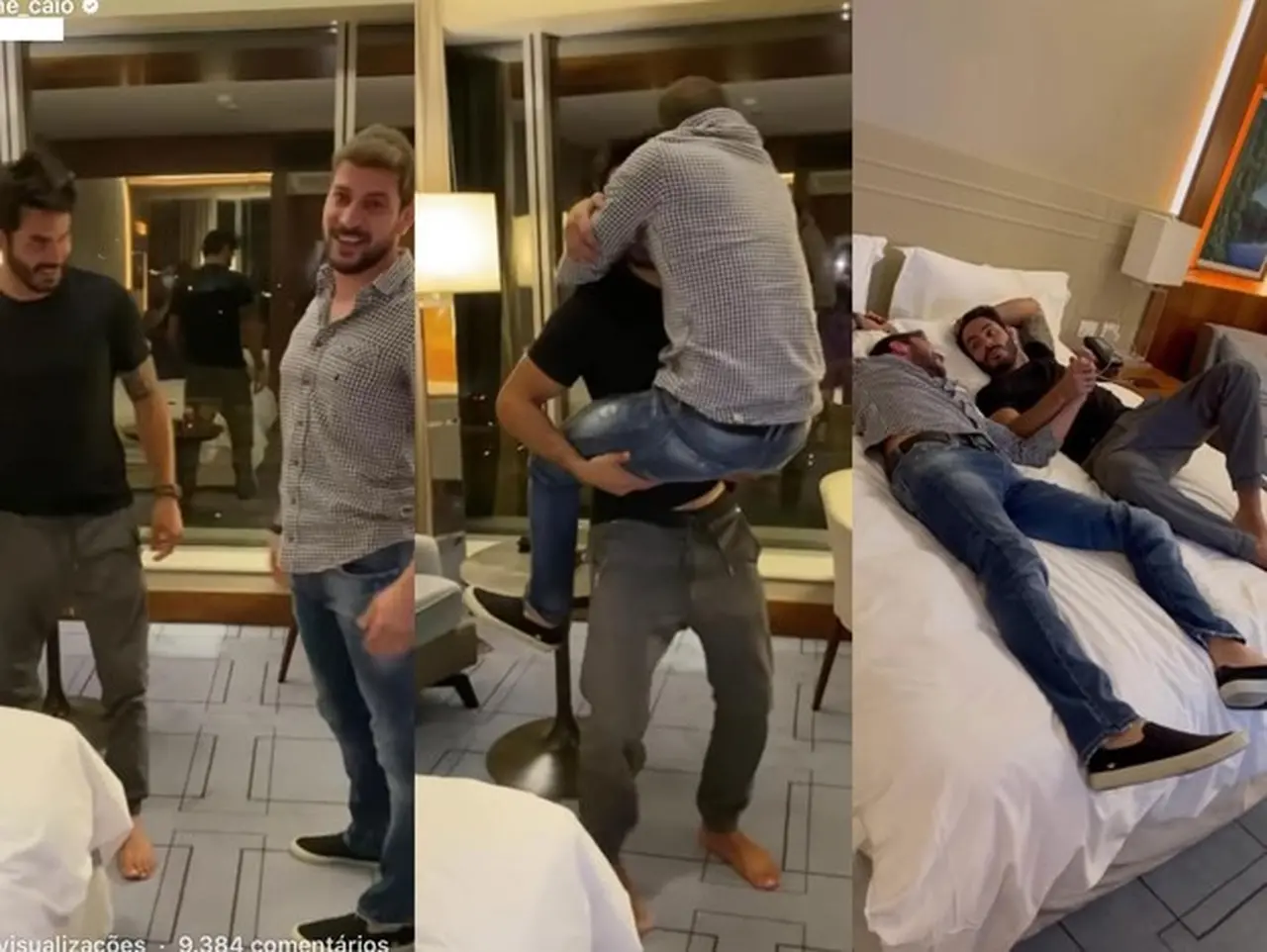 Caio e Rodolffo publicaram encontro em rede social