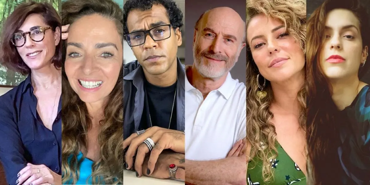 Montagem com fotos do elenco da Super Dança dos Famosos