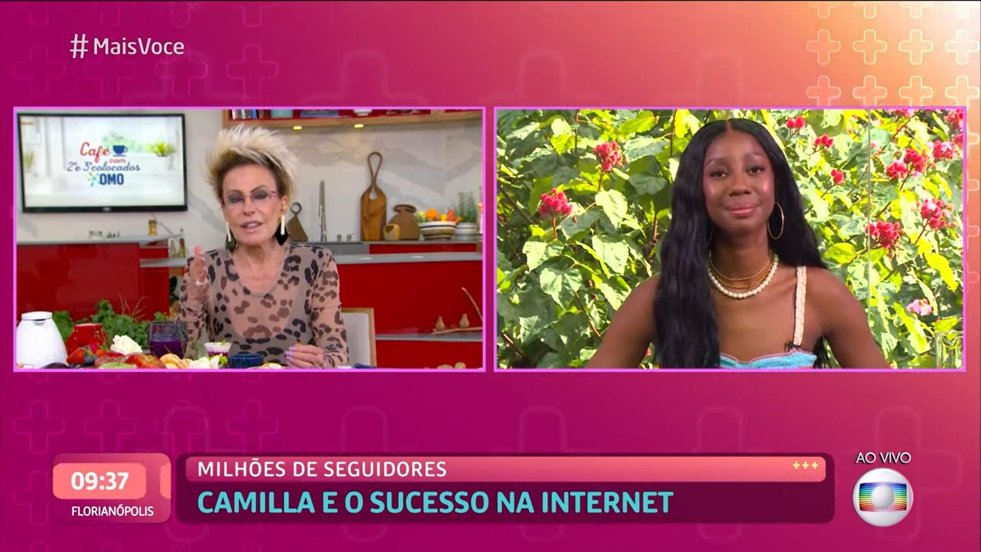 Camiila de Lucas falou do sucesso nas redes sociais em entrevista a Ana Maria Braga