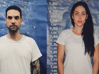 Dr. Jairinho e Monique Medeiros em fotos para ficha criminal