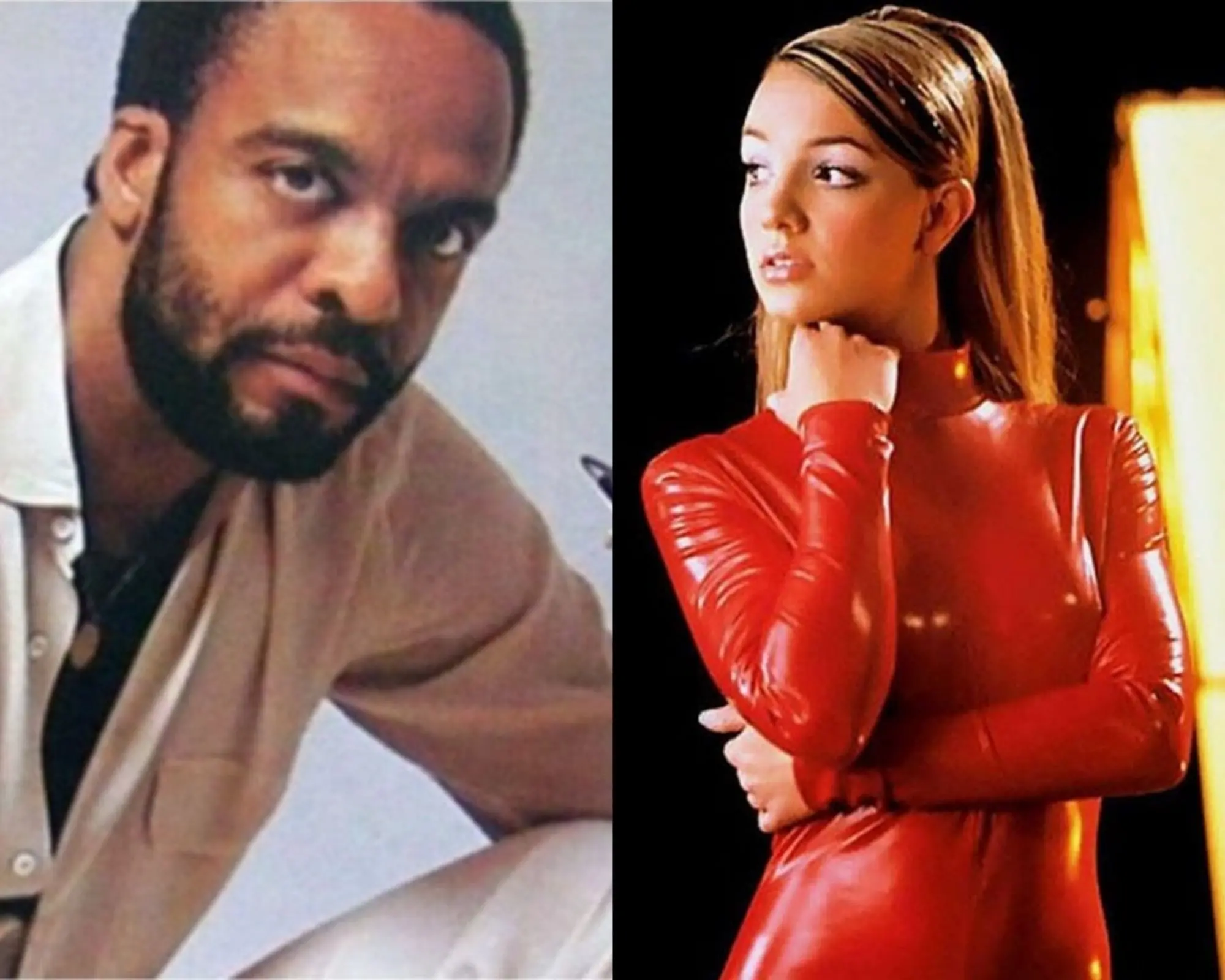 Esta é uma montagem de fotos de Britney Spears e Grover Washington Jr