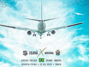 Arte de divulgação do jogo Ceará x Arsenal de Sarandí
