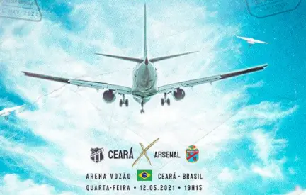 Arte de divulgação do jogo Ceará x Arsenal de Sarandí