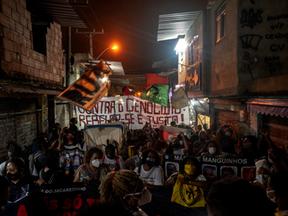 Protesto na comunidade do Jacarezinho, no Rio de Janeiro