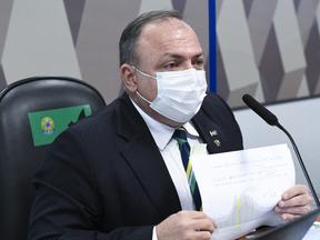 Ex-ministro da Saúde, general Eduardo Pazuello durante depoimento na CPI da Covid-19