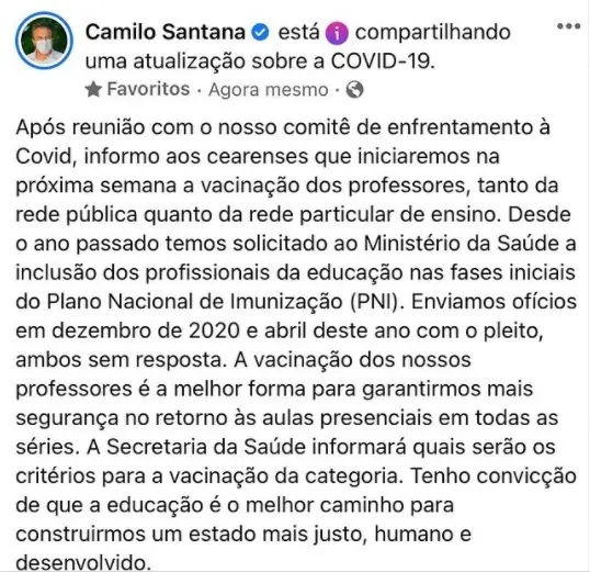 Anúncio de Camilo