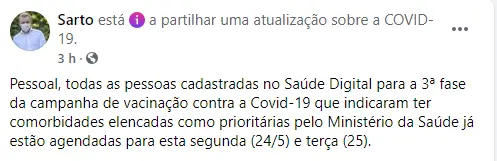 Prtin da publicação do sarto