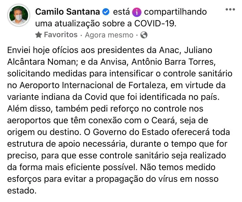Anúncio de Camilo