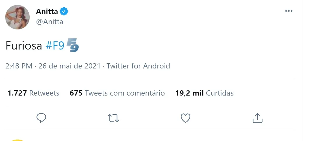 Anitta publicou mensagem sobre filme na tarde desta quarta-feira (26)