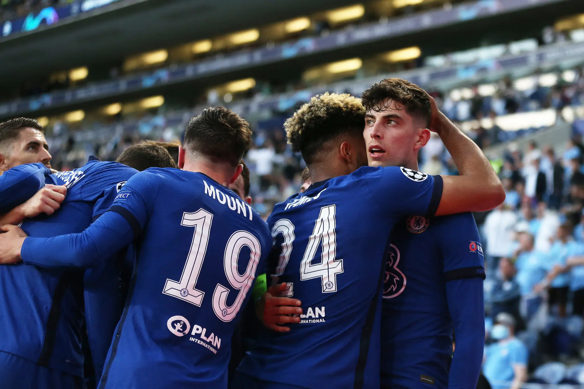 Jogadores do Chelsea comemoram gol marcado na final da Champions League