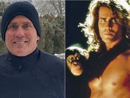 À esquerda Joe Lara numa foto mais recente e à direita, o ator no papel de Tarzan.