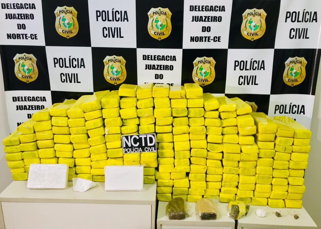 Drogas apreendidas pela Polícia Civil do Ceará