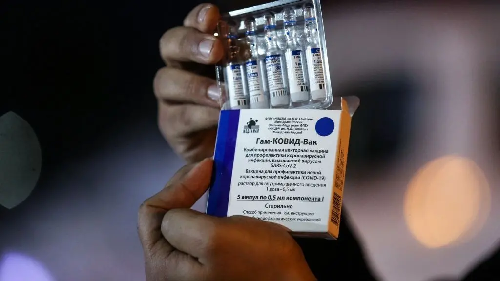 Vacina russa Sputnik V COVID-19 no hospital durante a pandemia de coronavírus