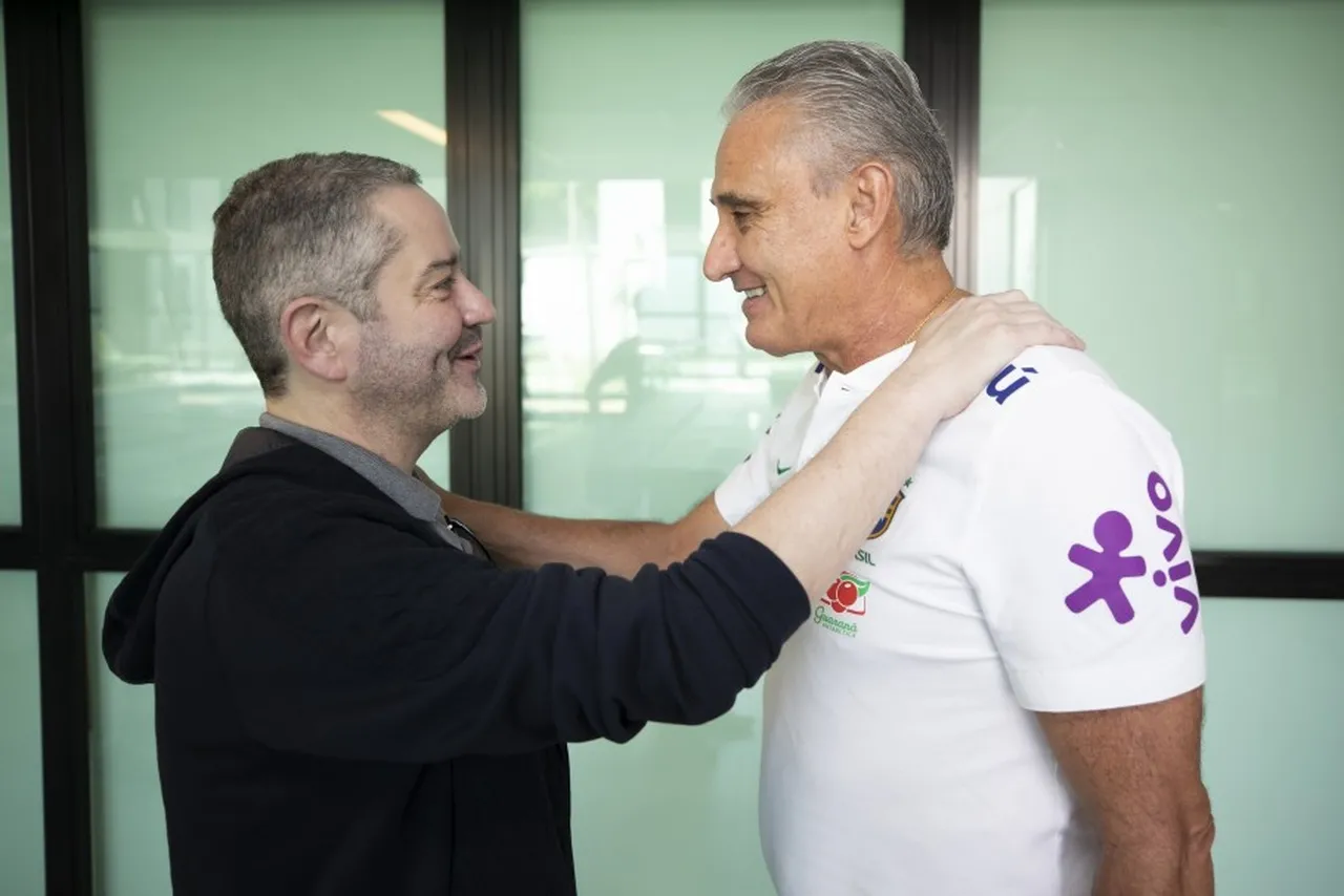 Encontro entre Caboclo e Tite em 2019, na Granja Comary