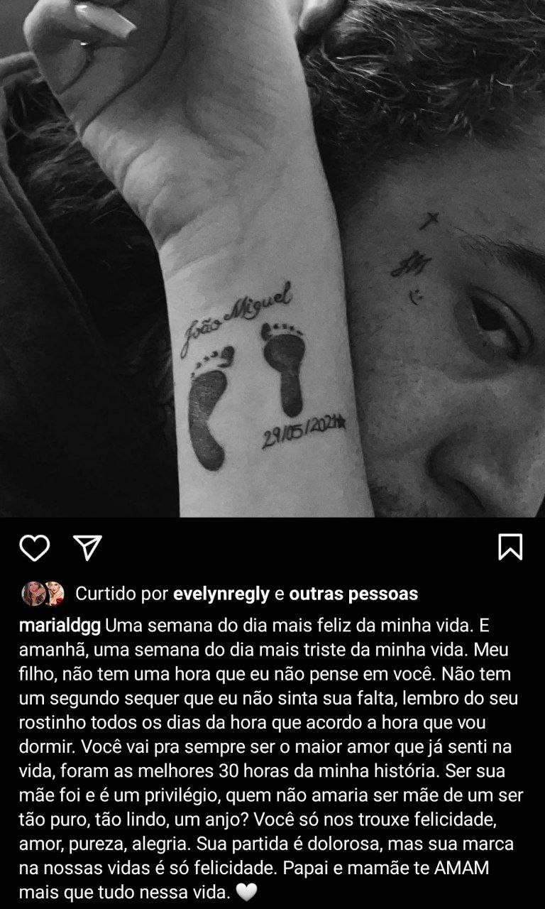 Whindersson Nunes tatua o rosto em homenagem ao filho