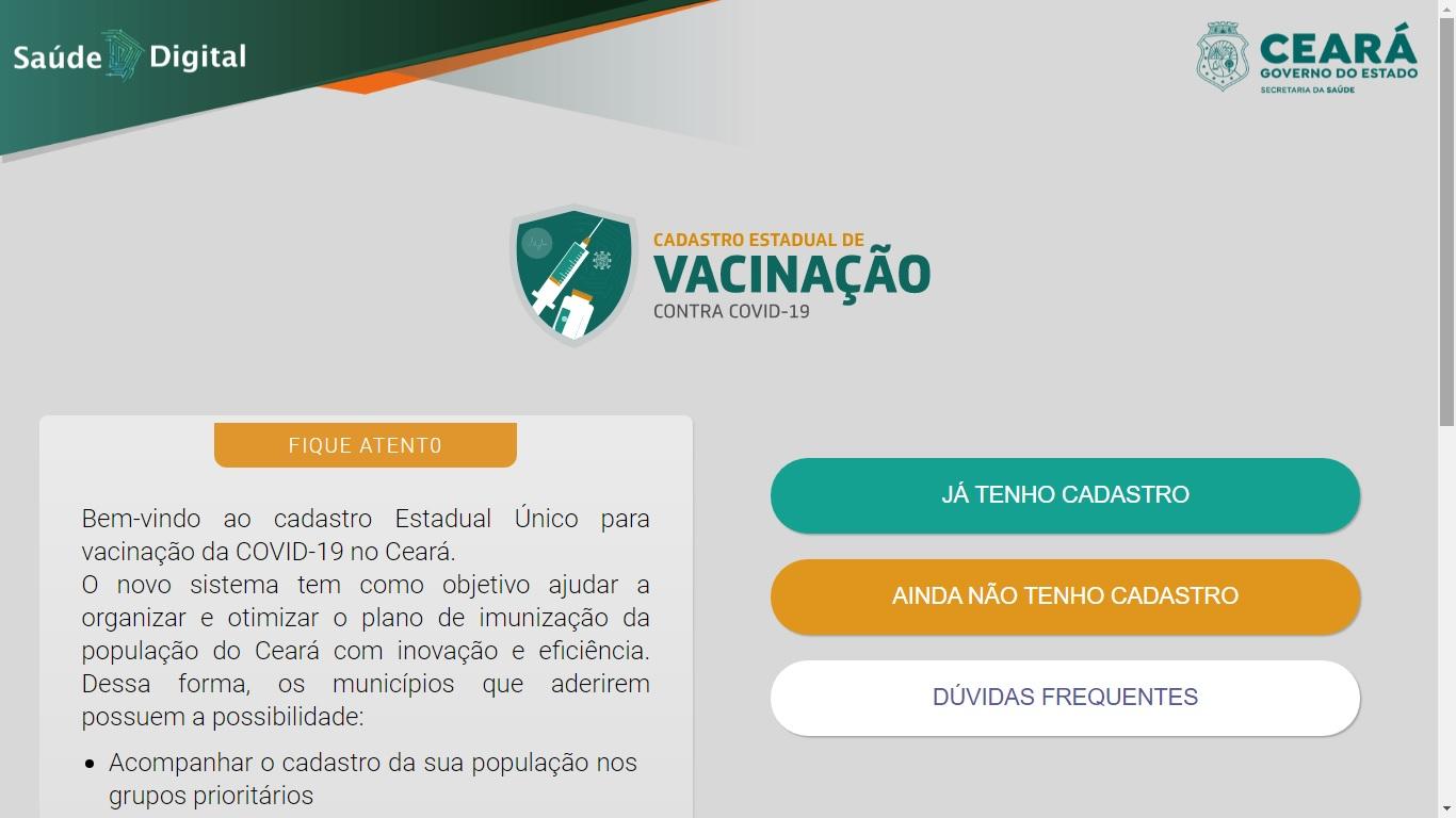 Cadastro vacinação Ceará