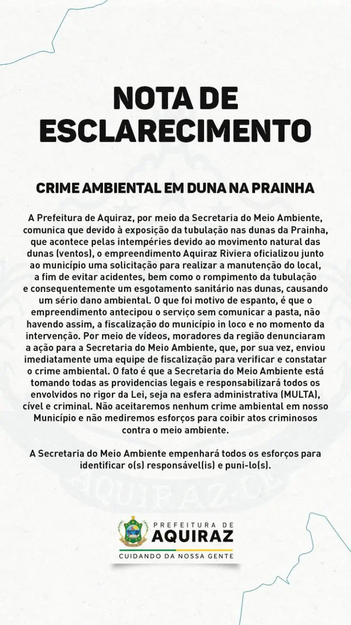 Nota de esclarecimentos